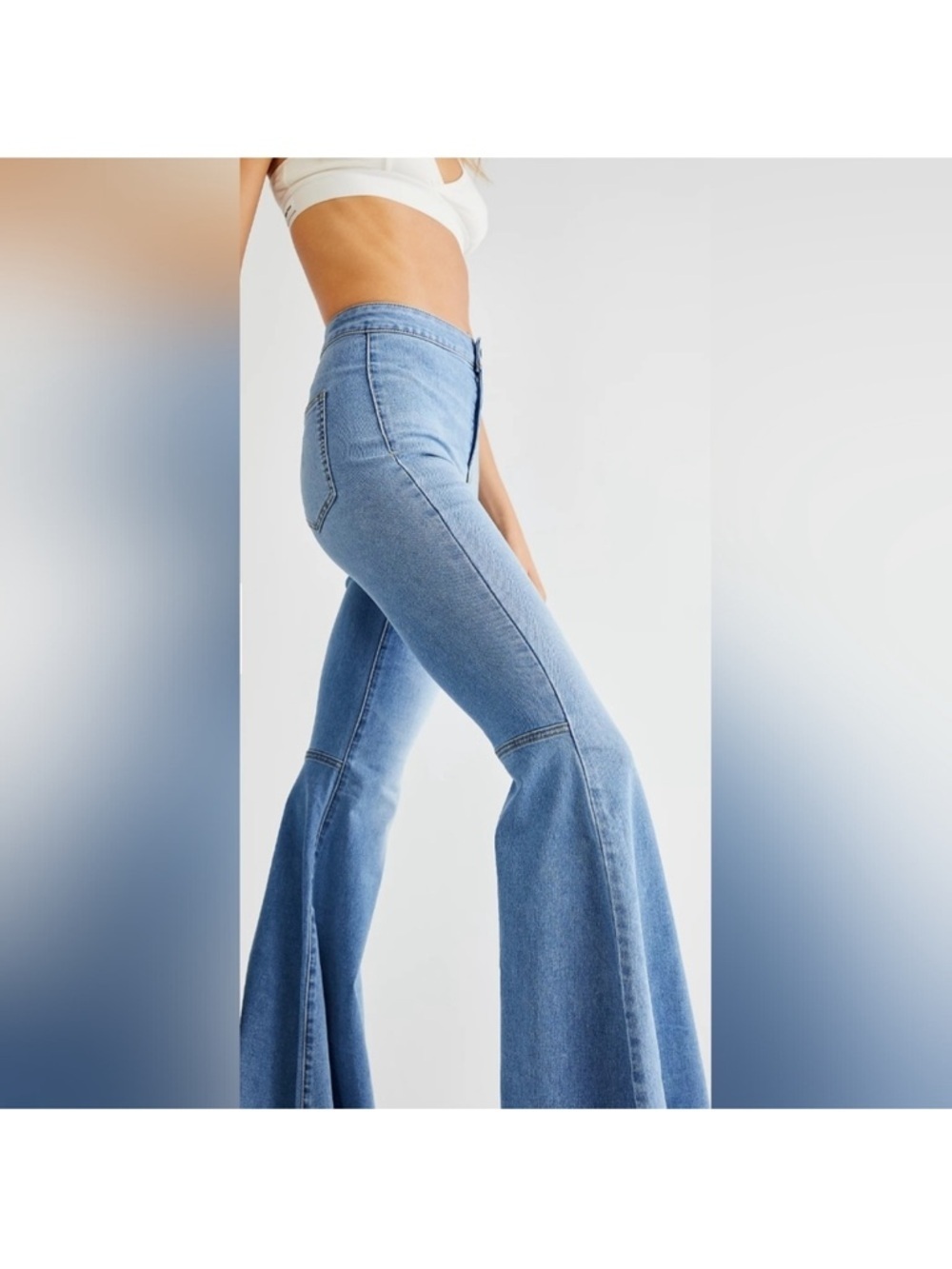 FREE PEOPLE Just Float on Flare Jeans Size 26 - Picture 2 of 11